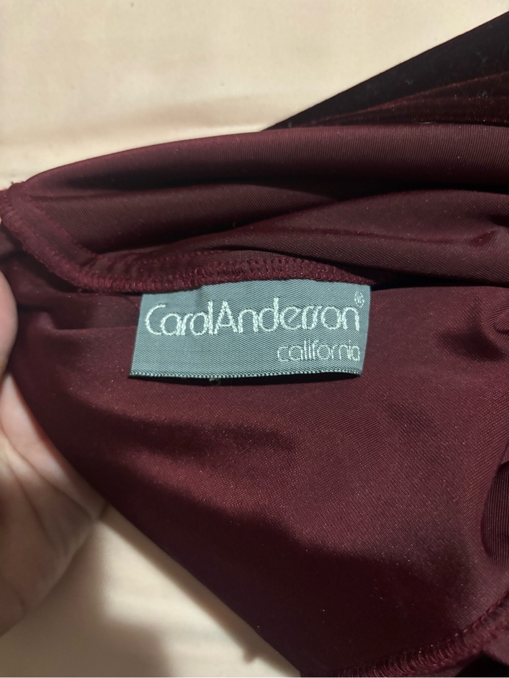 Long Sleeve Velvet Maxi Dress in Deep Burgundy - Picture 3 of 4